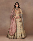 Sage Green - Peach Anarkali Set | Muraqqa
