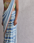 Blue Bar Saree - Ready to Ship