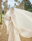 Nude Cream Stripe Saree 1