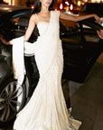 Ivory Drape Saree - Ready to Ship