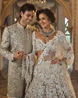 Ivory Gold Three-Dimensional Lehenga Set - Ready to Ship