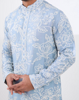 Blue Silk Dori Embroidered Kurta Set - Ready to Ship