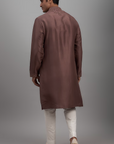 Dusty Pink Silk Embroidered Kurta Set