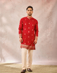 Red Haaath Phool Kurta