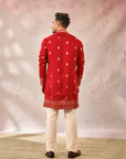 Red Haaath Phool Kurta