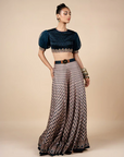 Midnight Blue and Nugrey Sharara Set