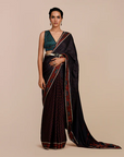 Mulbery Purple - Turquoise Blue Saree Set