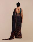 Mulbery Purple - Turquoise Blue Saree Set