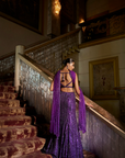 Purple Sequin Skirt Set