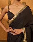 Black Wishdrop Gota Saree