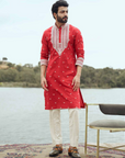 Lotus Booti Kurta Set - Ready to Ship