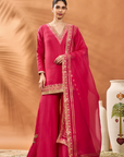 Pink Trikone Sharara Set - Ready to Ship