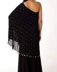 Black Mukaish Georgette Sharara Set - Ready to Ship