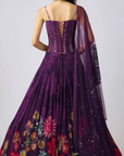 Purple Georgette Embroidered Lehenga Set - Ready to Ship