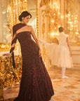 Wine Sequin Gown