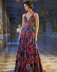 Multi-Coloured Floral Gown
