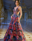 Multi-Coloured Floral Gown