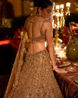 Antique Gold Scalloped Lehenga Set
