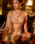 Multi-Coloured Stone & Pearl Lehenga Set