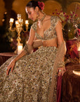 Antique Gold Jeweled Lehenga Set