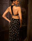 Black Crystal Skirt Set