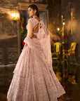 Dusty Peach Sequin Lehenga Set
