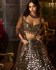 Multi - Coloured Mirror Work Lehenga Set