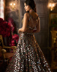 Multi - Coloured Mirror Work Lehenga Set