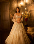 Butter Cream Pearl Lehenga Set