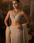 Champagne Fit & Flare Skirt Set