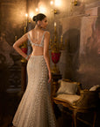 Champagne Fit & Flare Skirt Set