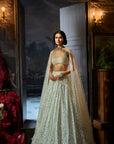 Milky White Sequin Lehenga Set