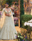 Sage Green Sequin Lehenga Set