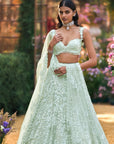 Soft Aqua Sequin Lehenga Set