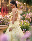 Lemon Yellow Sequin Lehenga Set