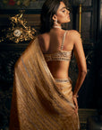 Gold Mirror work saree 3