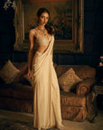 Nude Draped & Jacket Saree