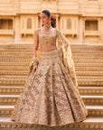 Light Gold Zardosi Lehenga