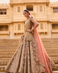 Light Gold Zardosi Lehenga