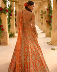 Burnt Orange Zardosi Lehenga Set