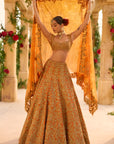 Rust Zardosi Lehenga Set