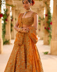 Rust Zardosi Lehenga Set