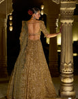 Antique Gold Sequin Lehenga Set
