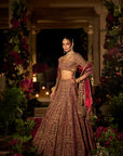 Plum & Maroon Zardosi Lehenga Set