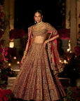 Plum & Maroon Zardosi Lehenga Set
