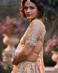 Multi-Coloured Floral Lehenga Set