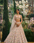 Powder Peach Floral Lehenga Set
