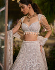 Slate Grey Sequin Lehenga Set