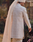 Ivory Geometric Sherwani Set