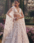 Nude Floral Lehenga Set